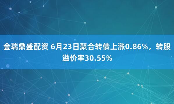 金瑞鼎盛配资 6月23日聚合转债上涨0.86%，转股溢价率30.55%